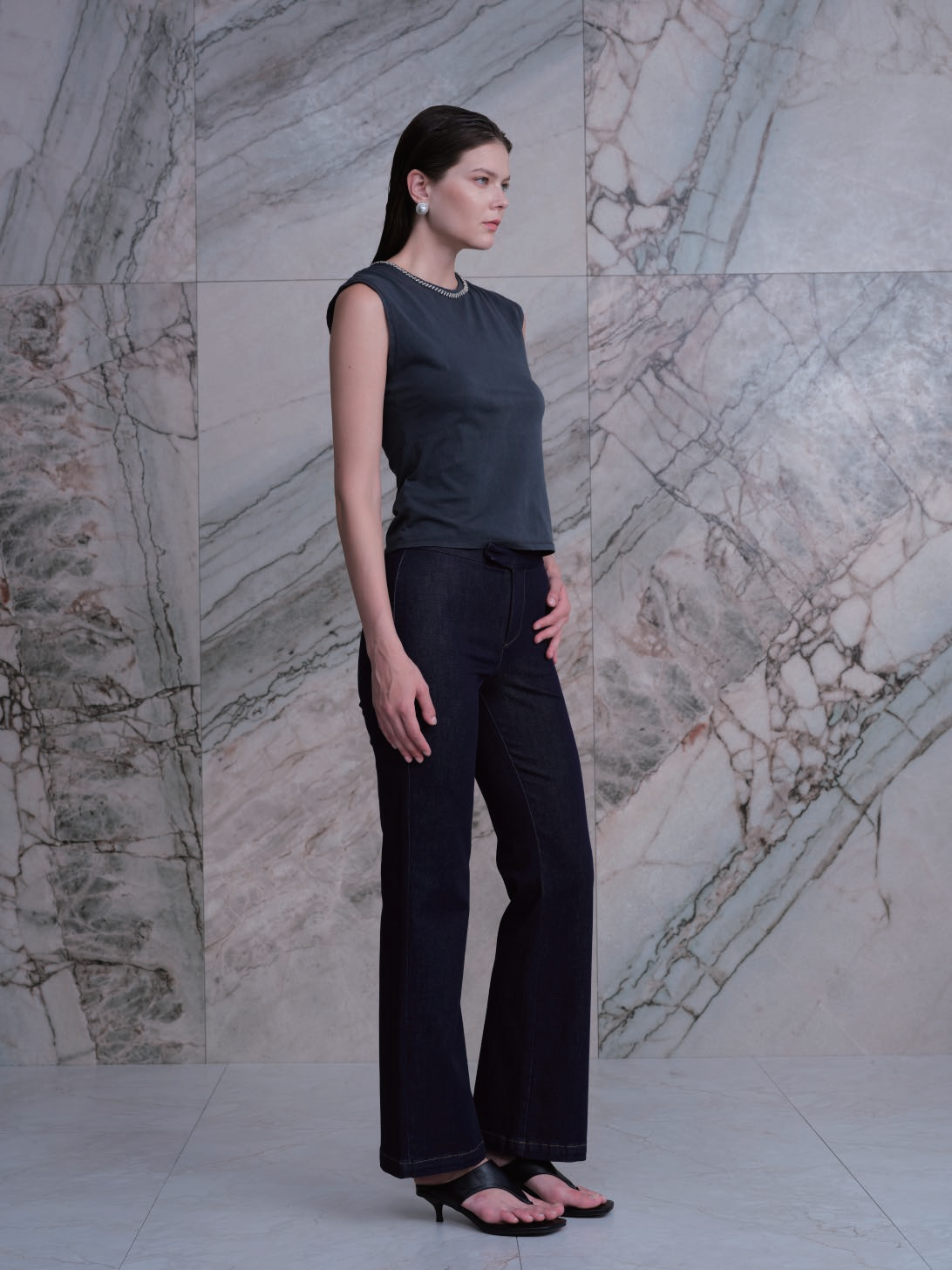 NEW YORK M-HIGH RISE WIDE FLARE FULL JEANS BYW8429