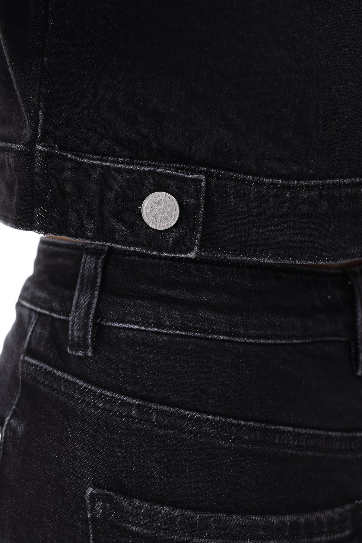 BOSTON CROPPED DENIM JACKET BYJ9078 BLACK