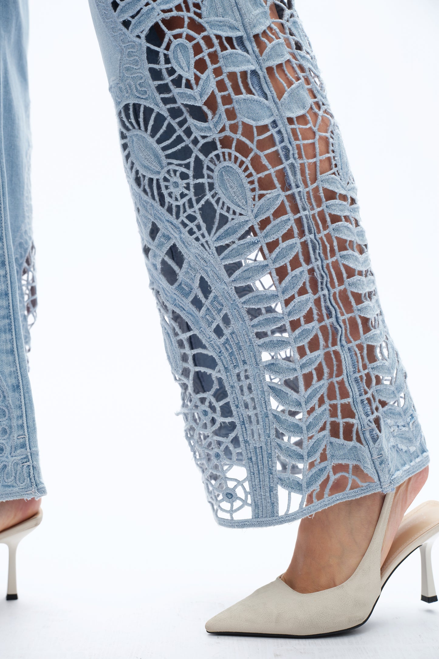 HIGH RISE LACE WIDE LEG