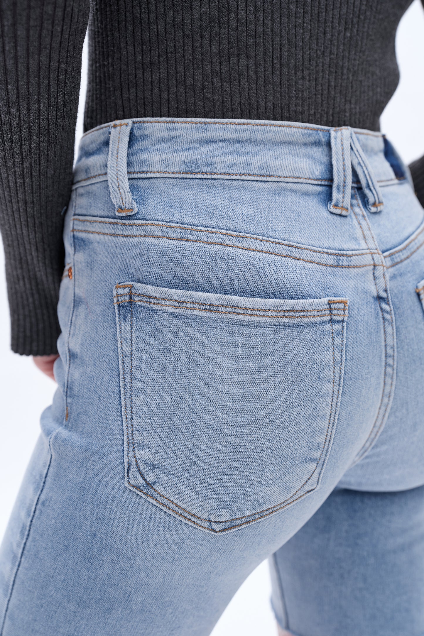 LILY MID RISE STRETCH DENIM SHORTS BYH6088 (BYLY002) WAVE