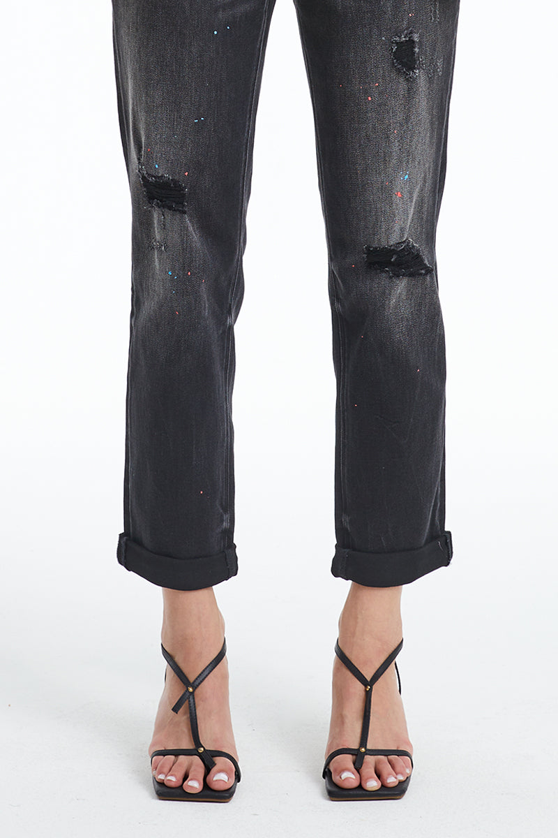 HIGH RISE PAINTED MOM