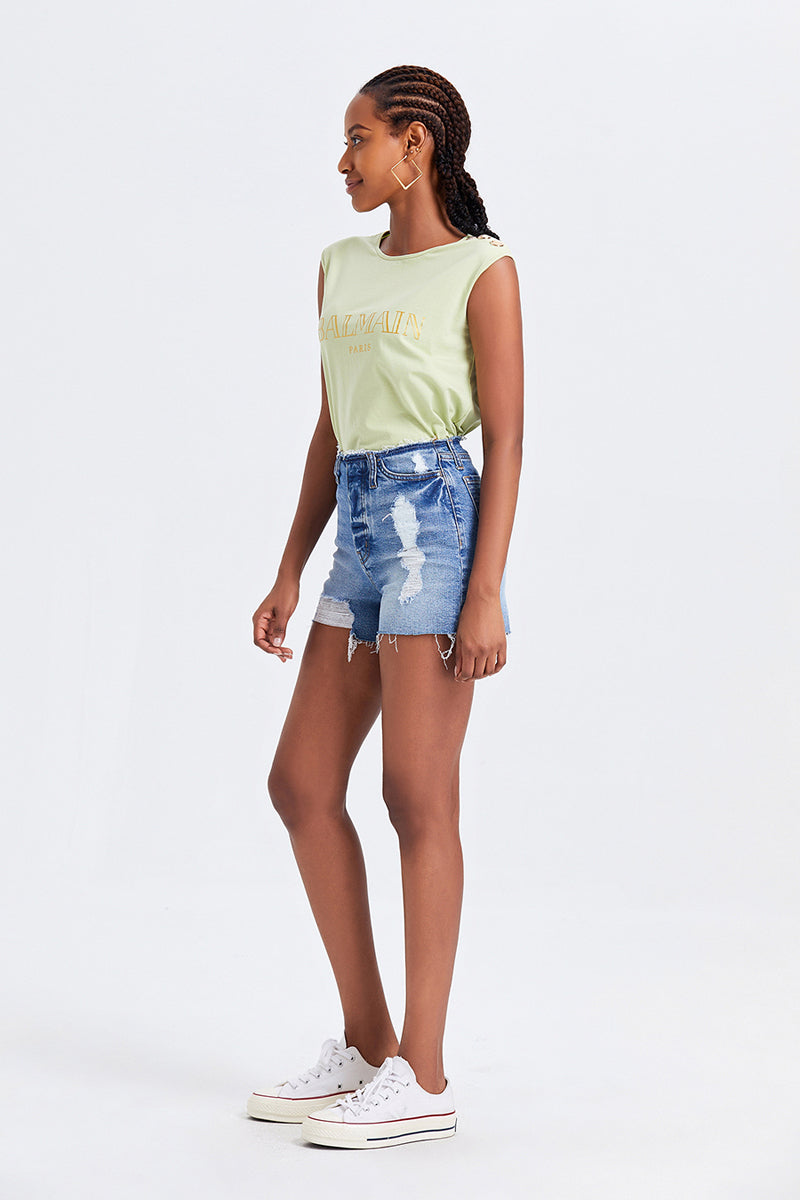 HIGH RISE BANDLESS SHORTS
