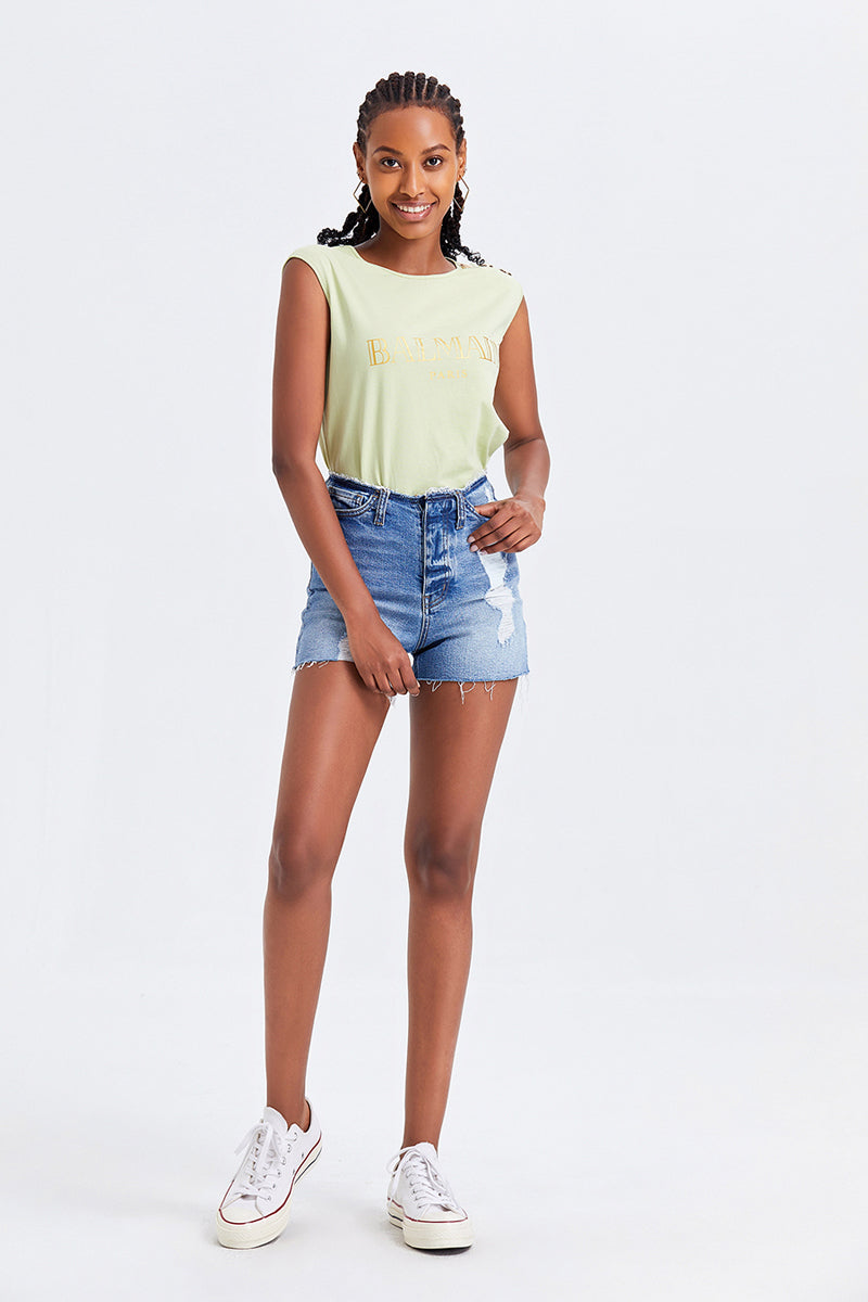 HIGH RISE BANDLESS SHORTS