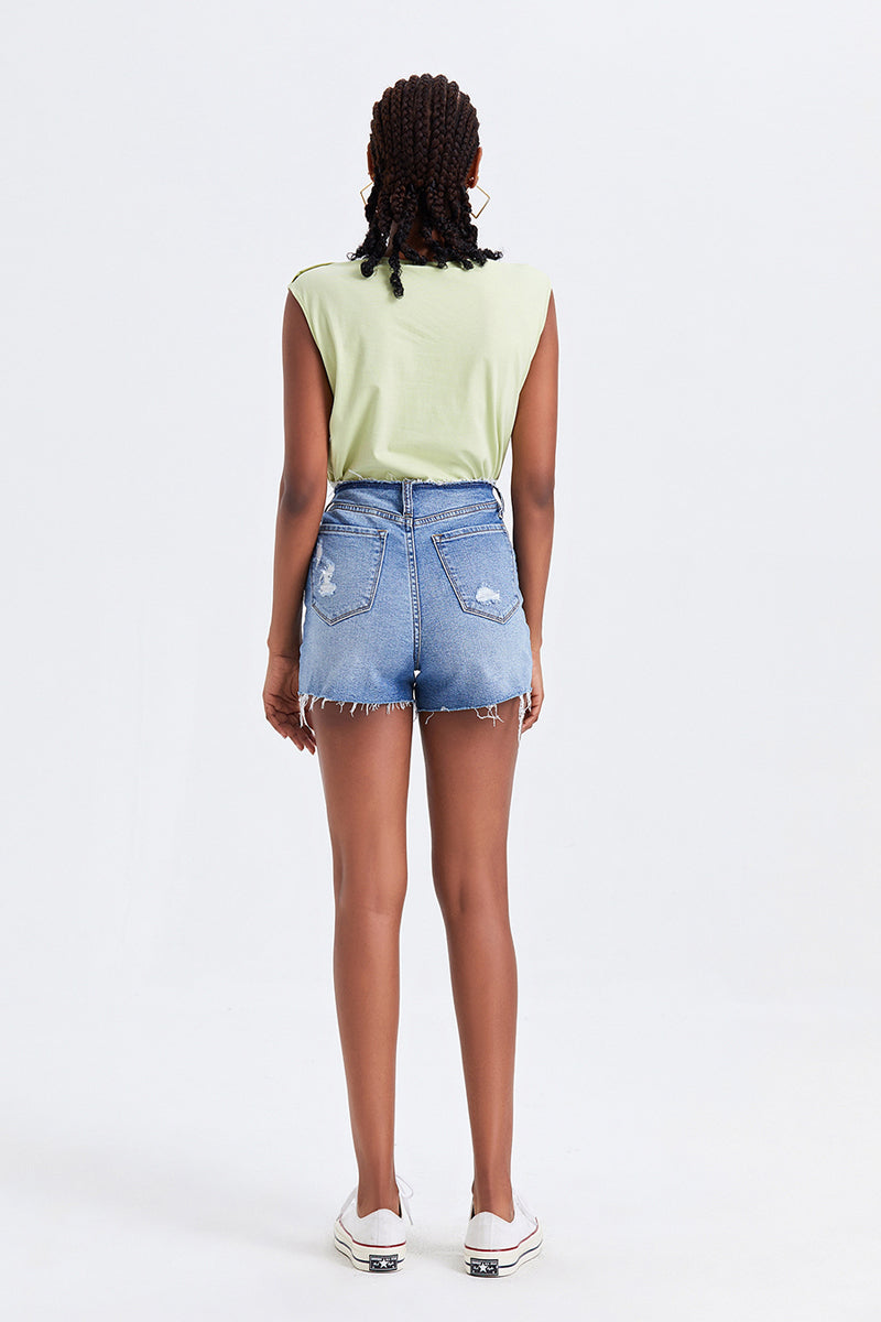 HIGH RISE BANDLESS SHORTS