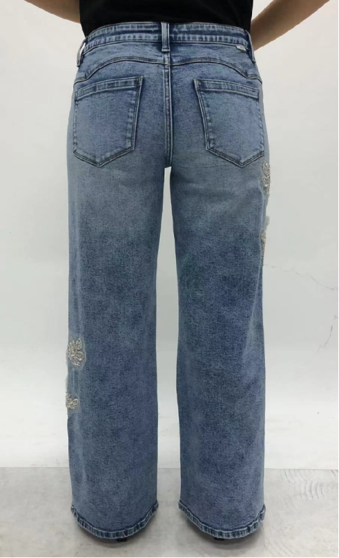 NEW YORK MID RISE WIDE LEG FLARE ANKLE JEANS BYW8422