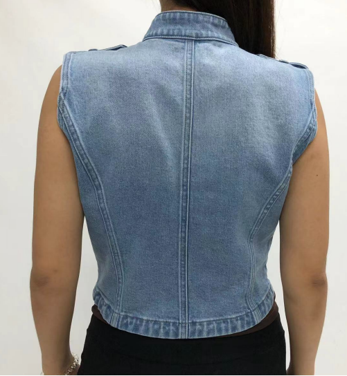 DENIM NAPOLEON VEST BYV4010
