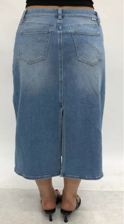 SEOULMID-HIGH RISE H-LINE DENIM SKIRT BYK7100