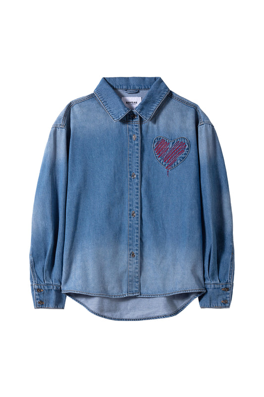 ROSALIND SHIRT BYJ9076 (BYJJ038) MEDIUM BLUE