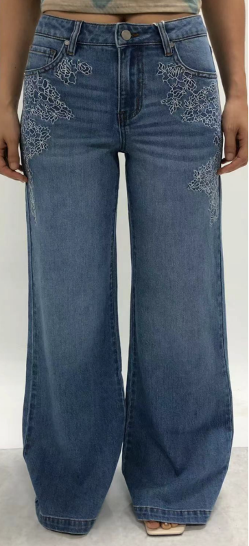 NEW YORK M-HIGH RISE FLARED WIDE LEG TALL JEANS BYW8411