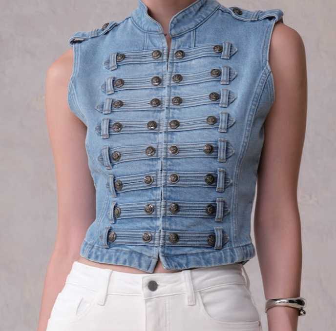 DENIM NAPOLEON VEST BYV4010