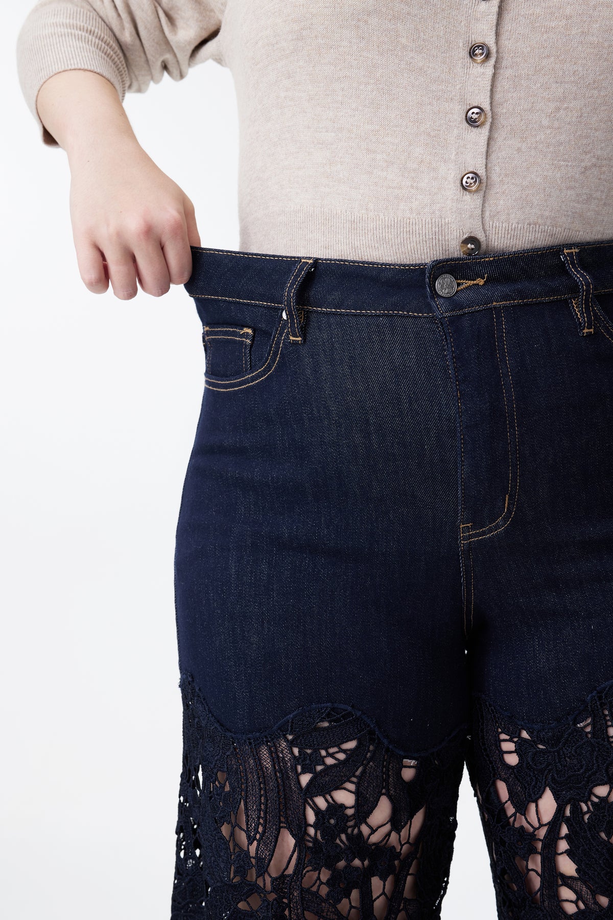 Plus Wide Leg Lece Jeans BYW8090B Inseam 30"(RINSE)