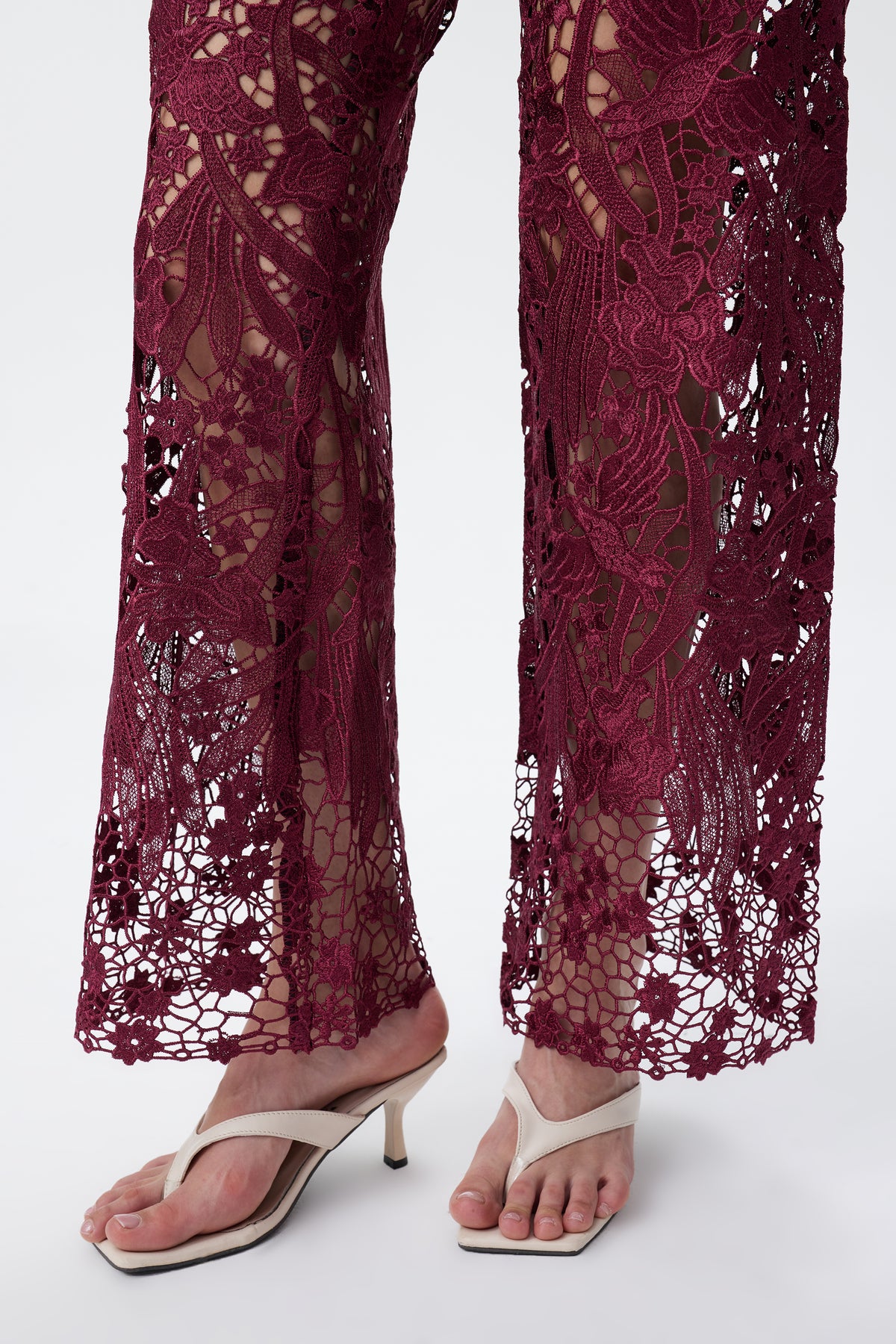 HIGH RISE LACE PANTS WITH RHINESTONE