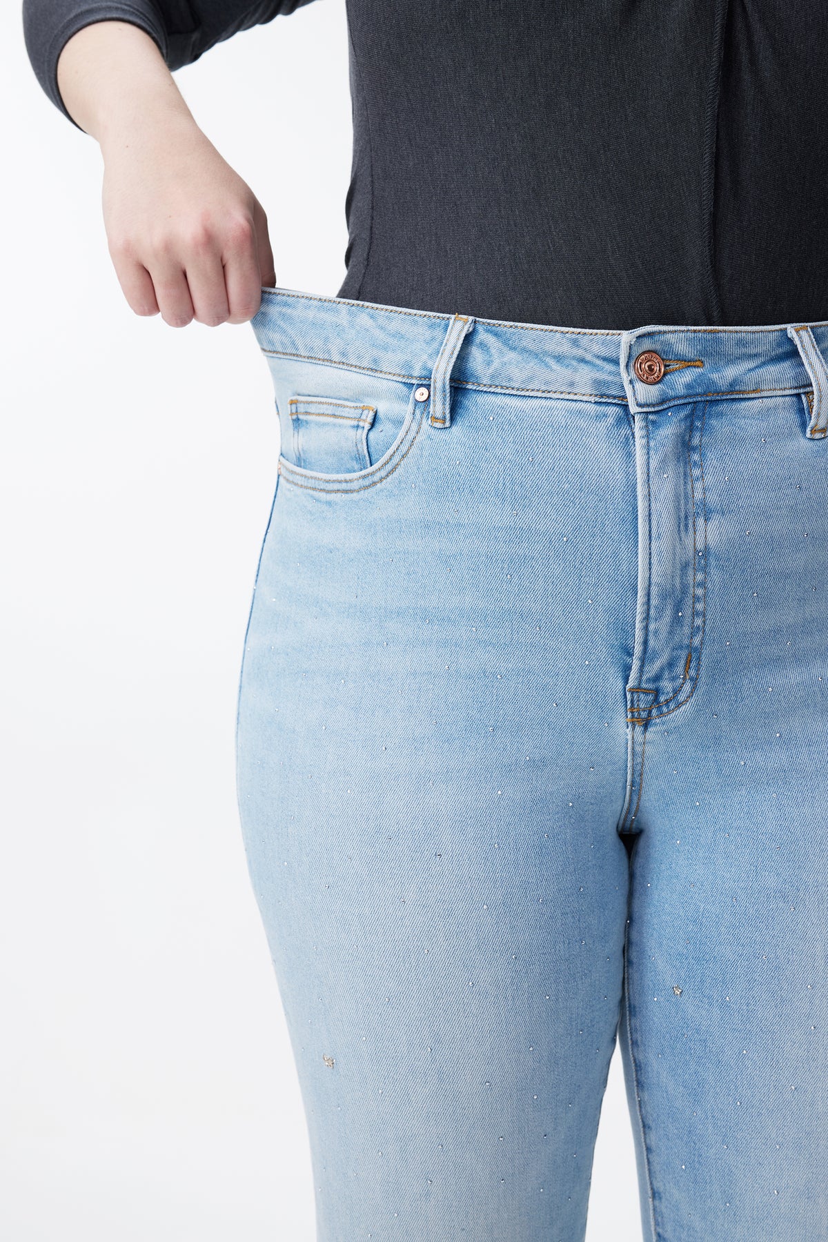 PLUS HIGH RISE BOOTCUT DENIM JEANS