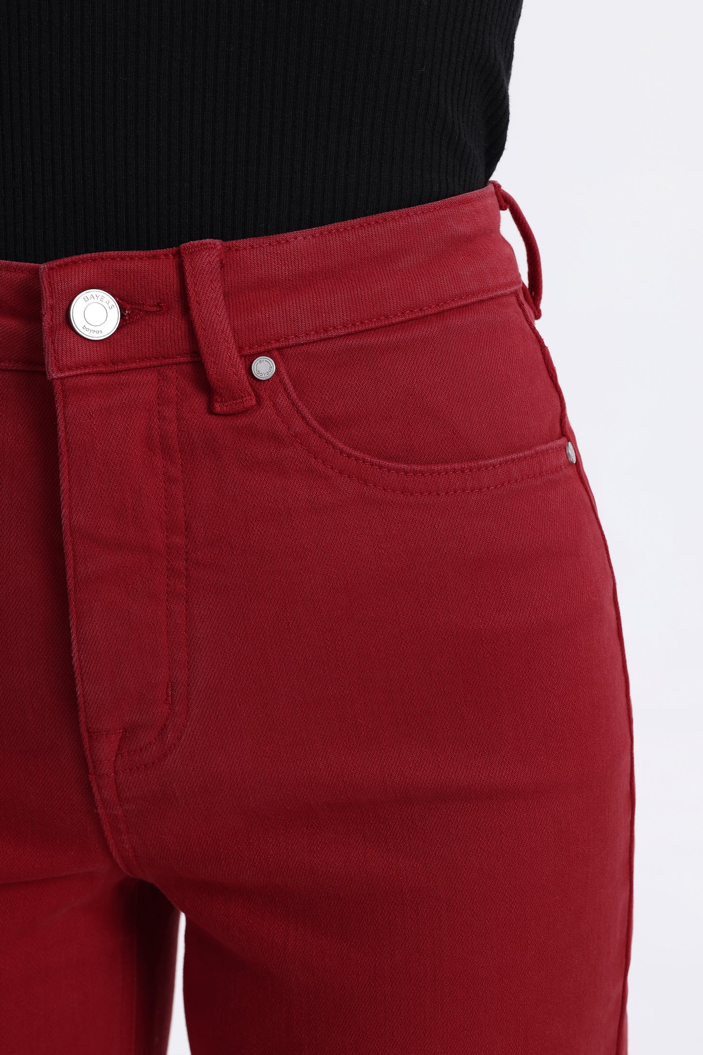 HIGH RISE WIDE LEG BYW8015 CRIMSON