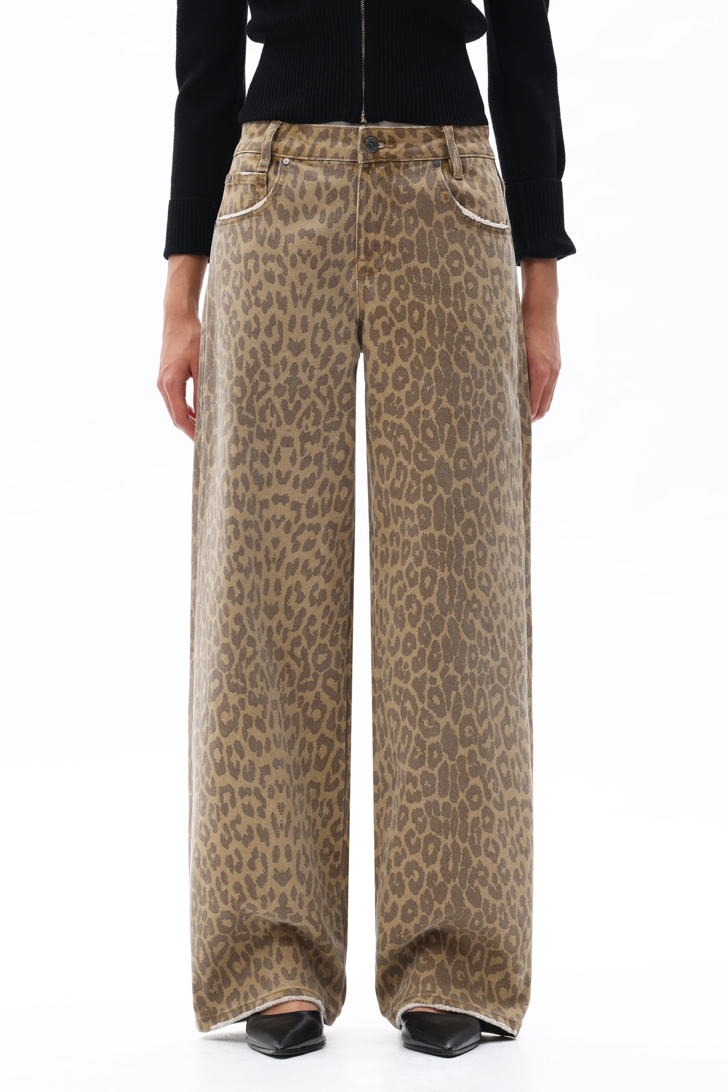 MID RISE LEOPARD STRAIGHT