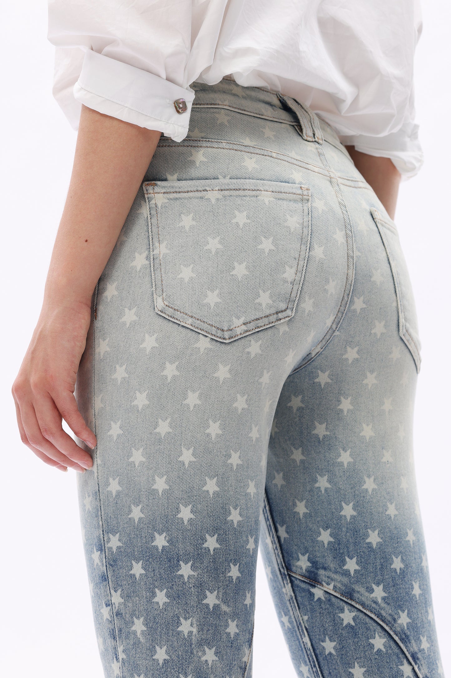 MID RISE BOOTCUT WITH STAR PRINT