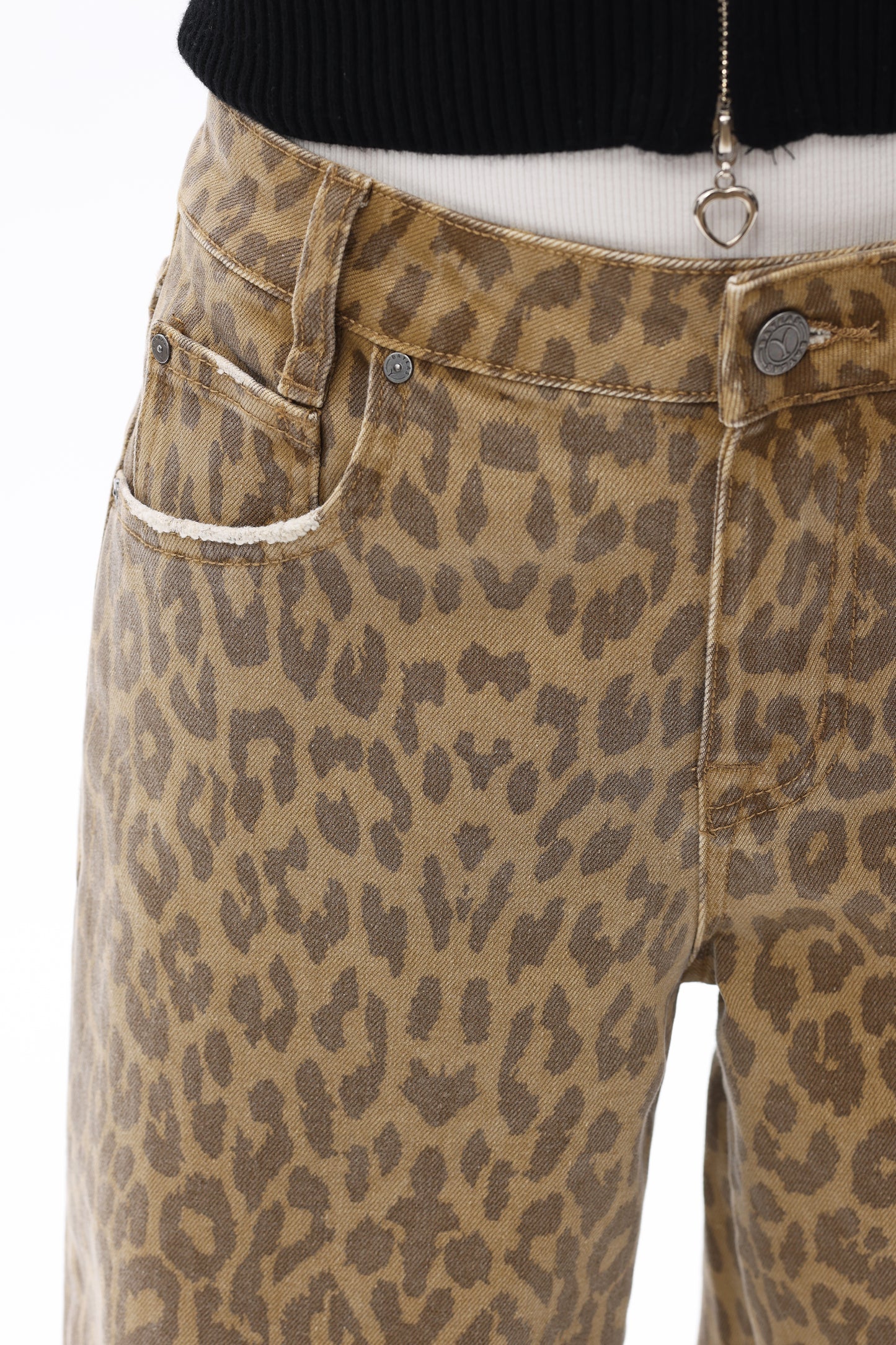 MID RISE LEOPARD STRAIGHT
