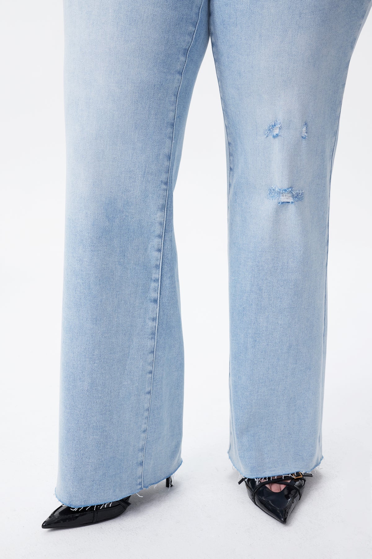 PLUS HIGH RISE WIDE LEG JEANS