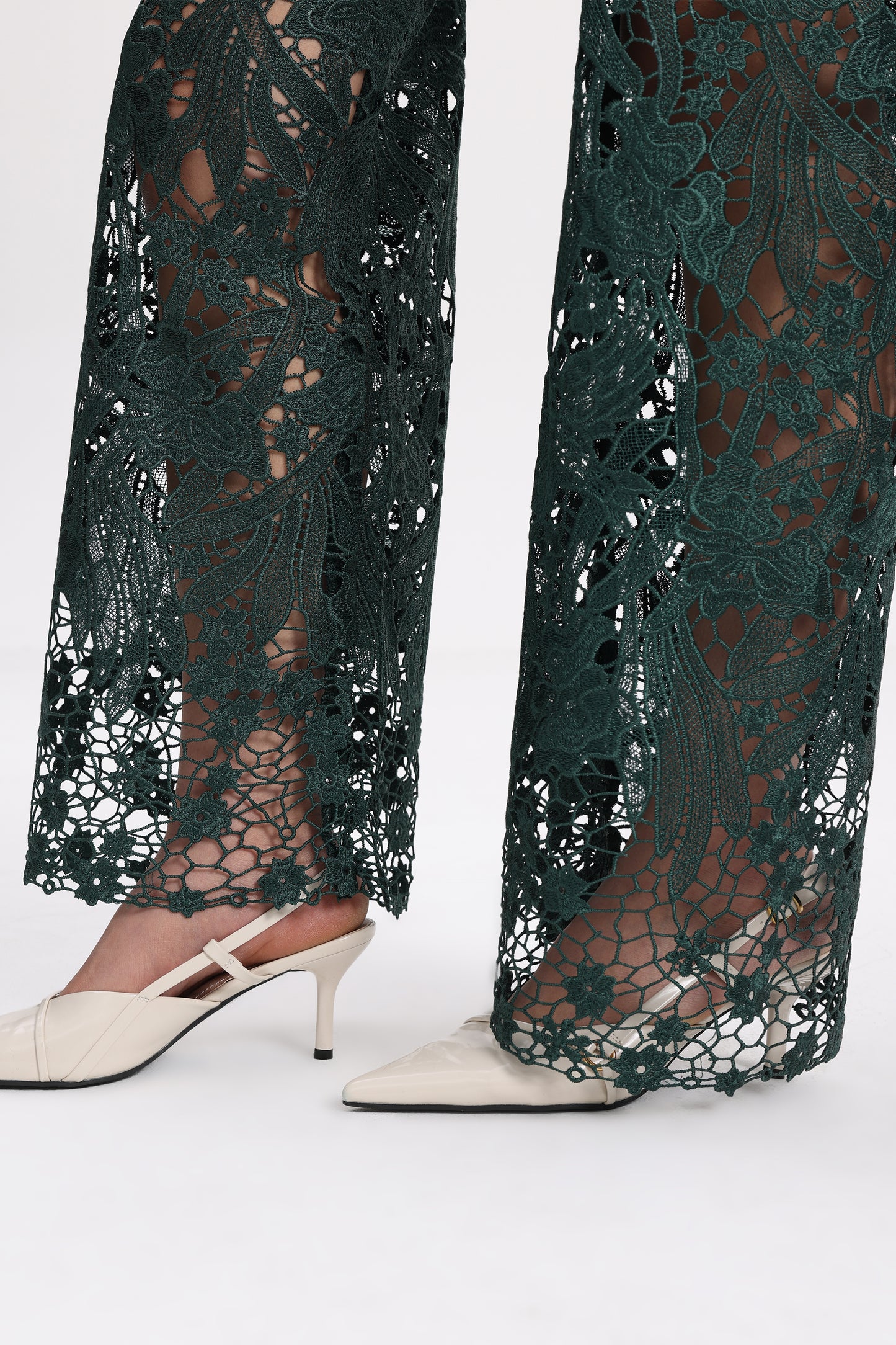 HIGH RISE LACE PANTS WITH RHINESTONE