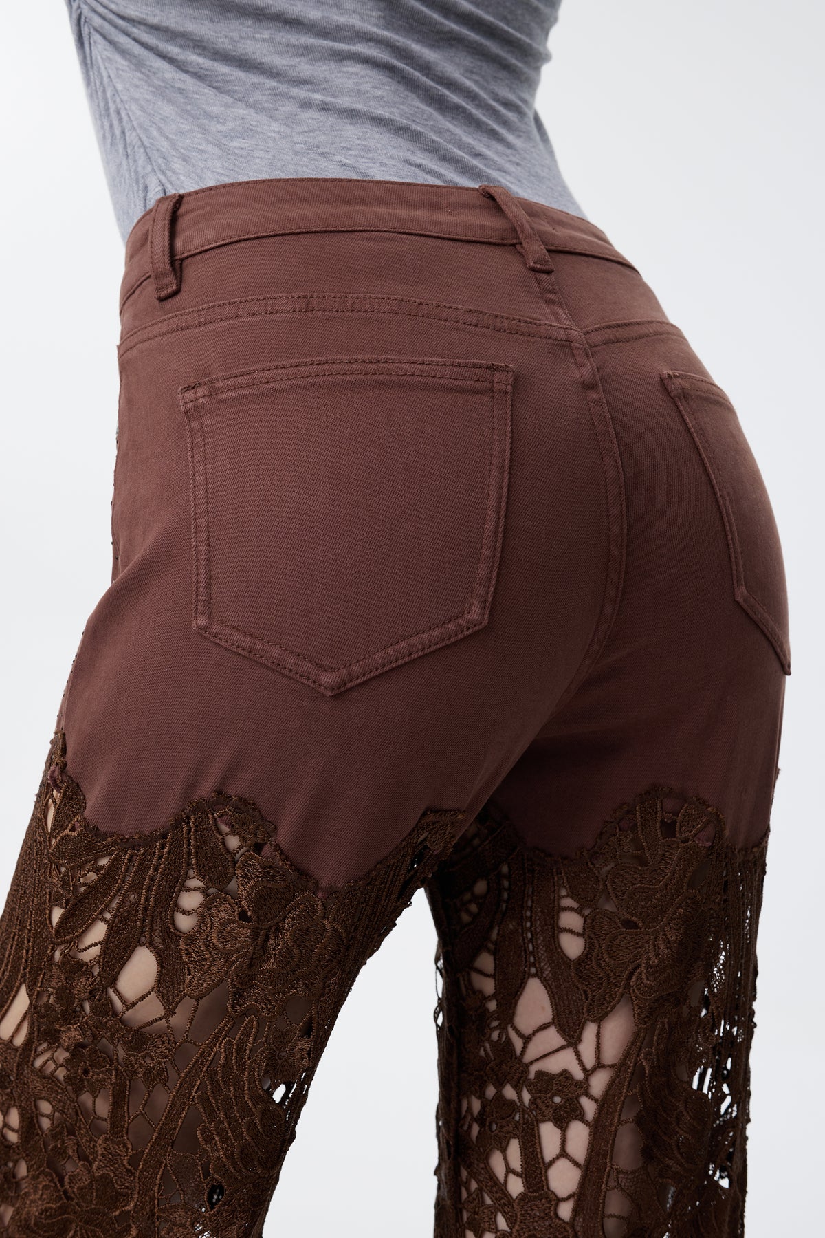 HIGH RISE LACE PANTS WITH RHINESTONE