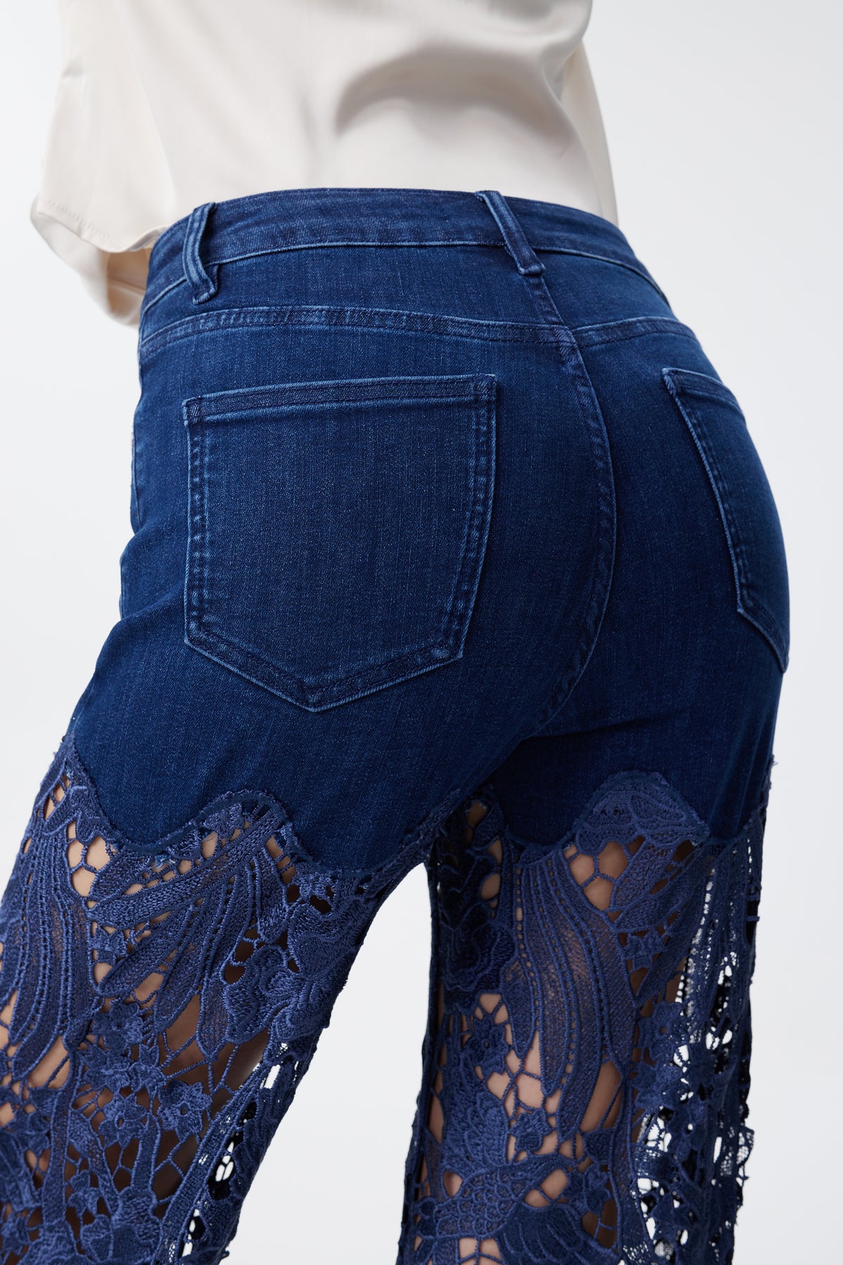 HIGH RISE LACE PANTS WITH RHINESTONE