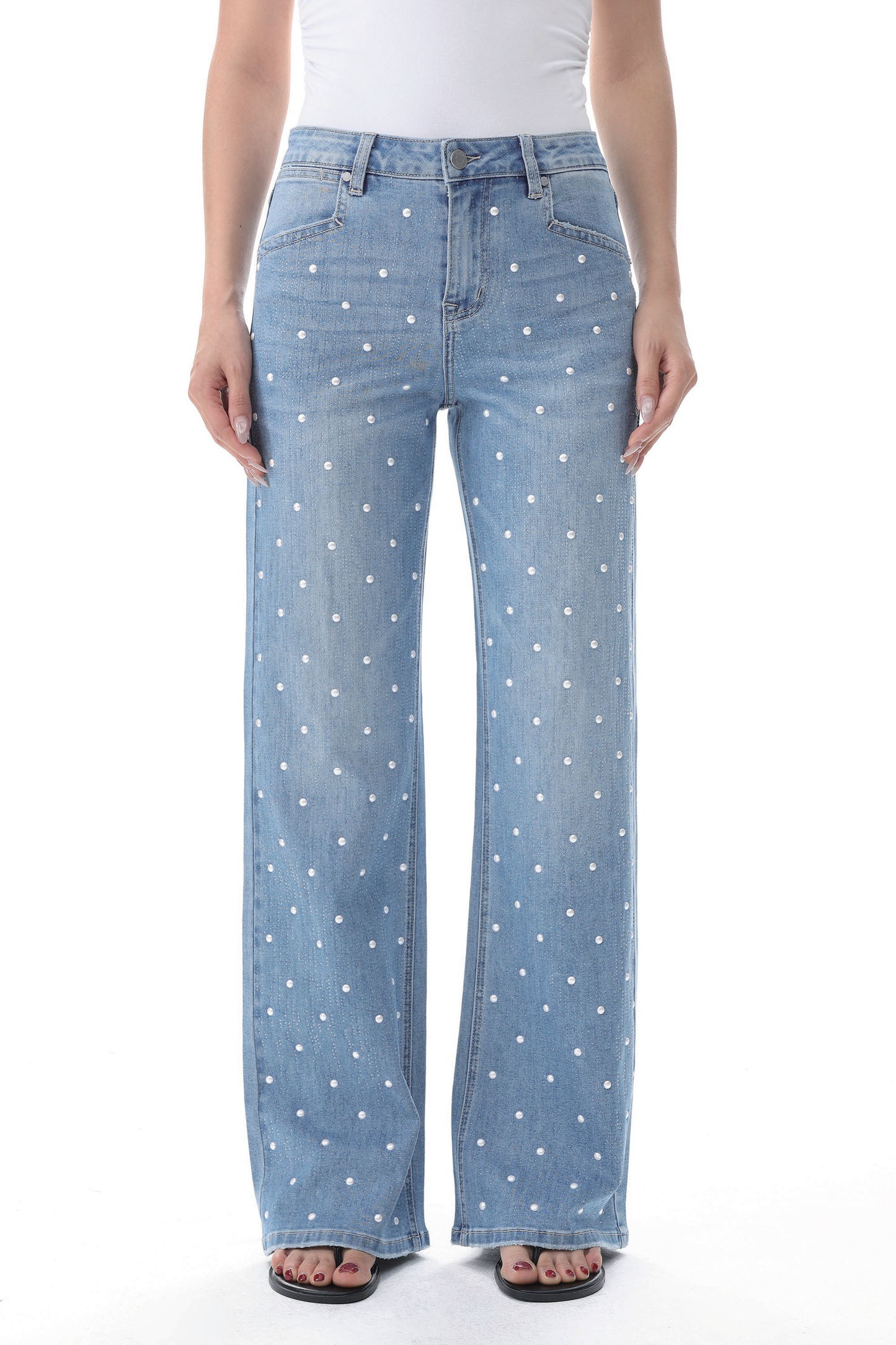 NEW YORK HIGH RISE FLARED WIDE LEG FULL JEANS BYW8416