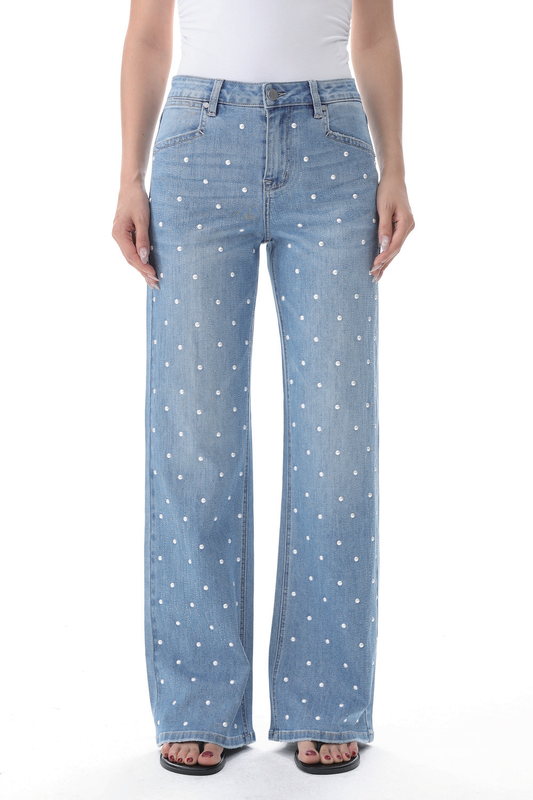NEW YORK HIGH RISE FLARED WIDE LEG FULL JEANS BYW8416