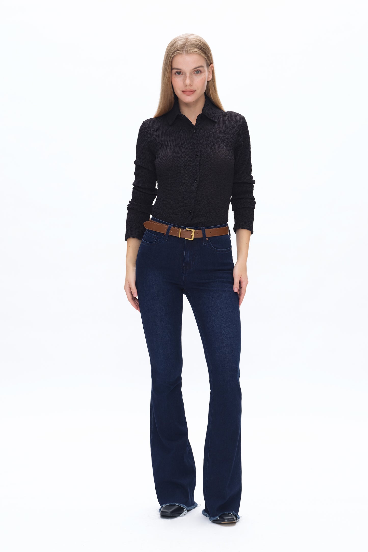 MID RISE FLARE JEANS BYF1105 DEEP WATER