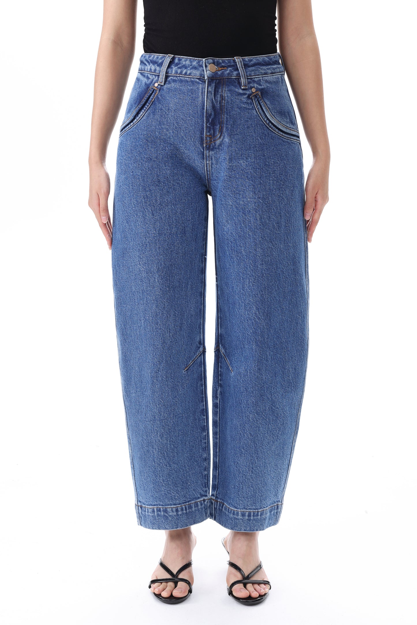 TOKYO M-HIGH RISE DROPPED CROTCH BARREL ANKLE JEANS BYOX073