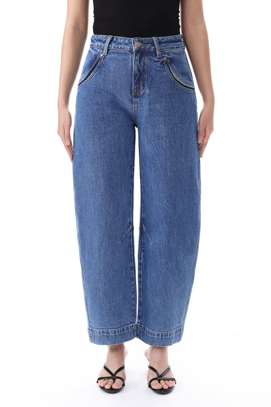 TOKYO M-HIGH RISE DROPPED CROTCH BARREL ANKLE JEANS BYOX073