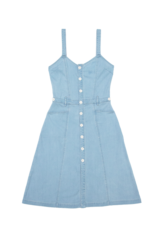 DENIM SLIP DRESS BYK7076 (BYMJ179) LIGHT BLUE