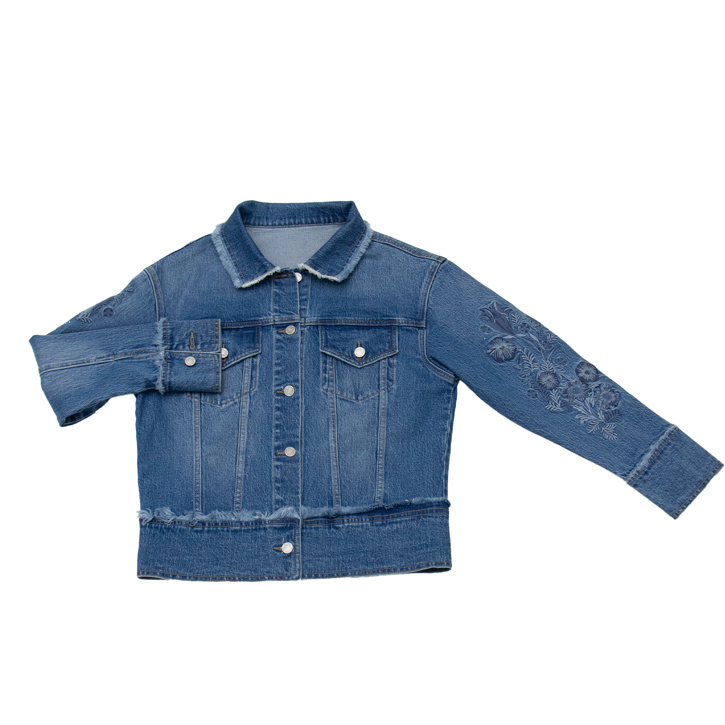 EMBROIDERED DENIM JACKET BYJ9067 (BYMG068) MEDIUM BLUE