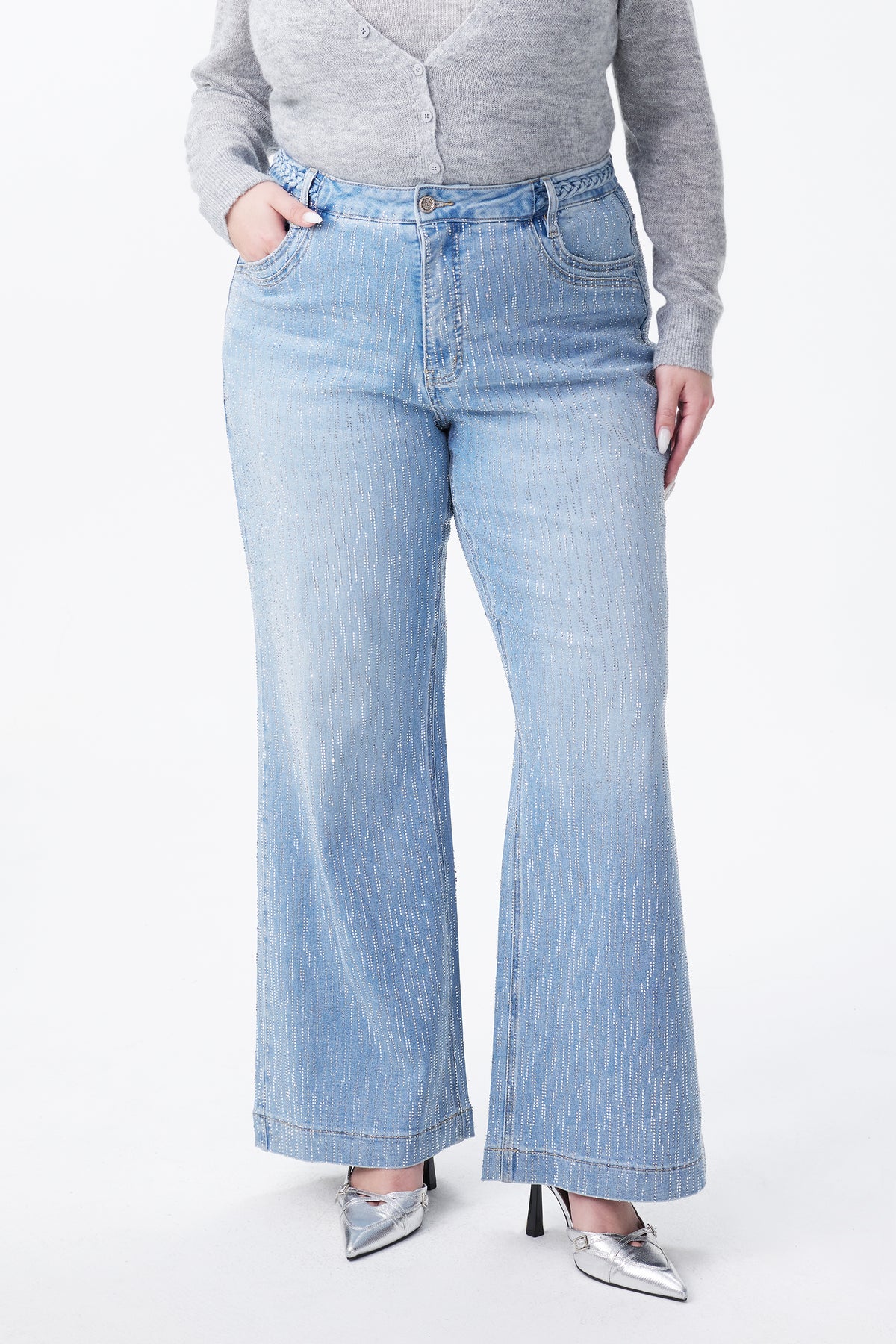 PLUS MID RISE WIDE LEG BYW8309-P