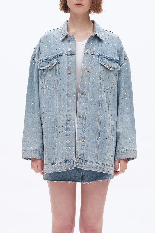 EMBELLISHED DENIM JACKETS BYJ9053 (BYHE227) LIGHT BLUE