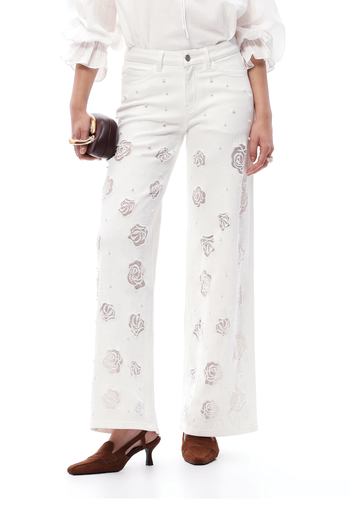 MID RISE WIDE LEG BYW8304 WHITE