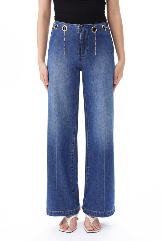 NEW YORK LOW RISE 90'S FLARED WIDE LEG FULL JEANS BYW8423