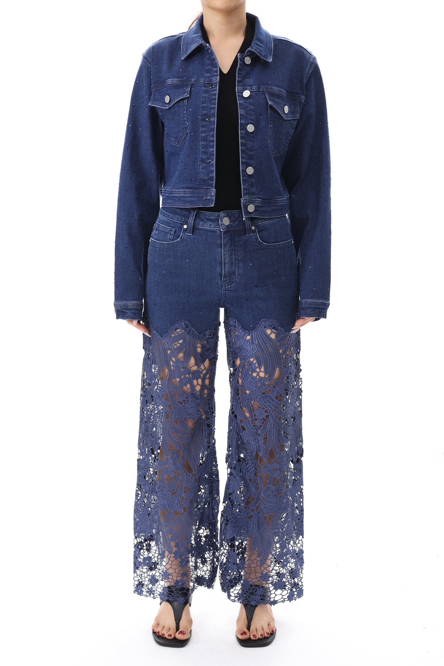 ALICE DENIM JACKET WITH RHINESTONES