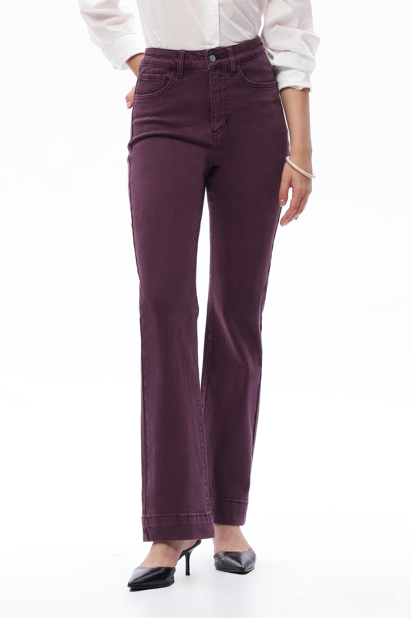 SUPER HIGH RISE BOOTCUT BYF1173 PLUM