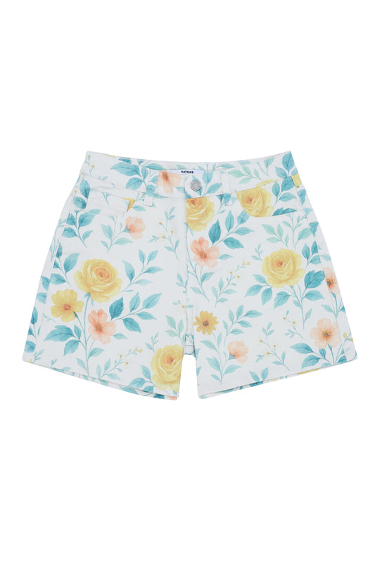 FLORA HIGH RISE SHORTS  BYH6152 (BYJJ059) WATERCOLOR BLOOM