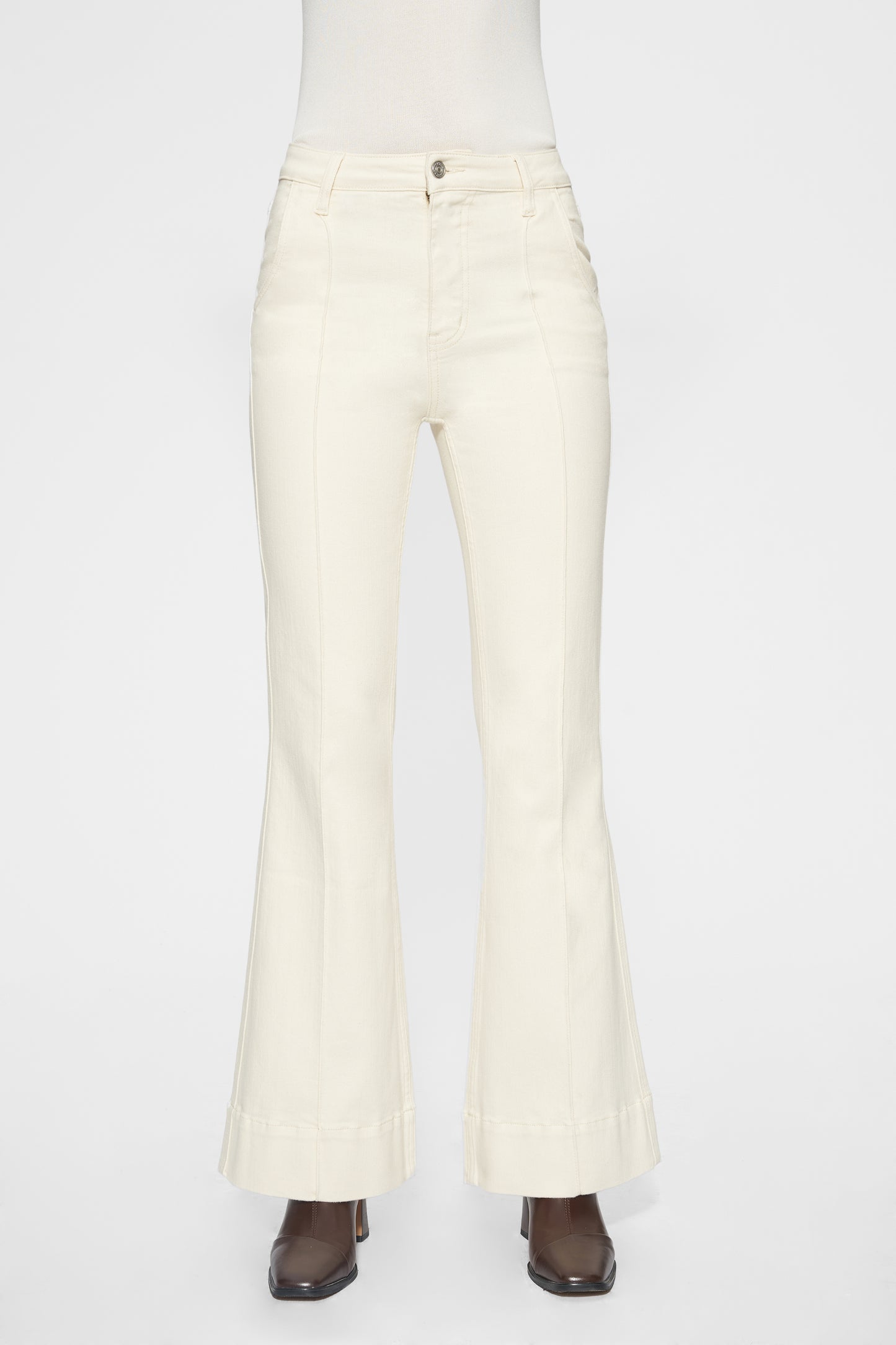 ROSE HIGH RISE FLARE LEG PANTS BYF1140 (BYMJ035) WHITE