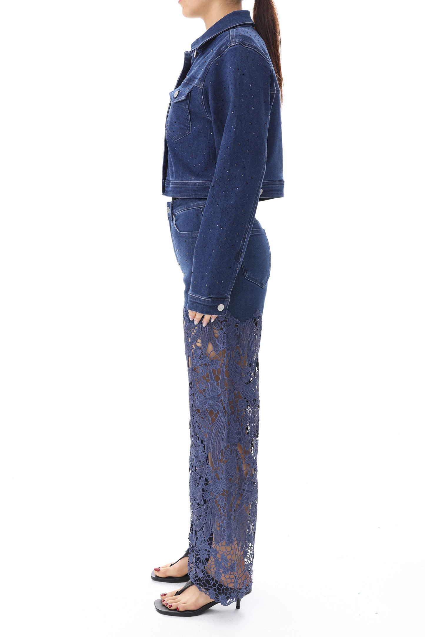 ALICE DENIM JACKET WITH RHINESTONES