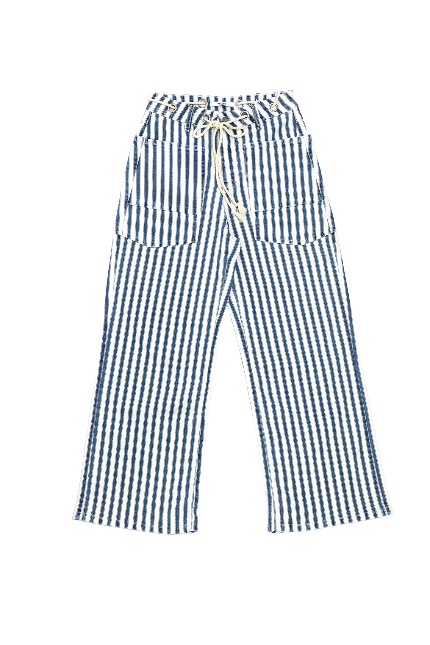 TAMSIN HIGH RISE WIDE LEG BYW8295S (BYJJ054S) WHITE AND BLUE