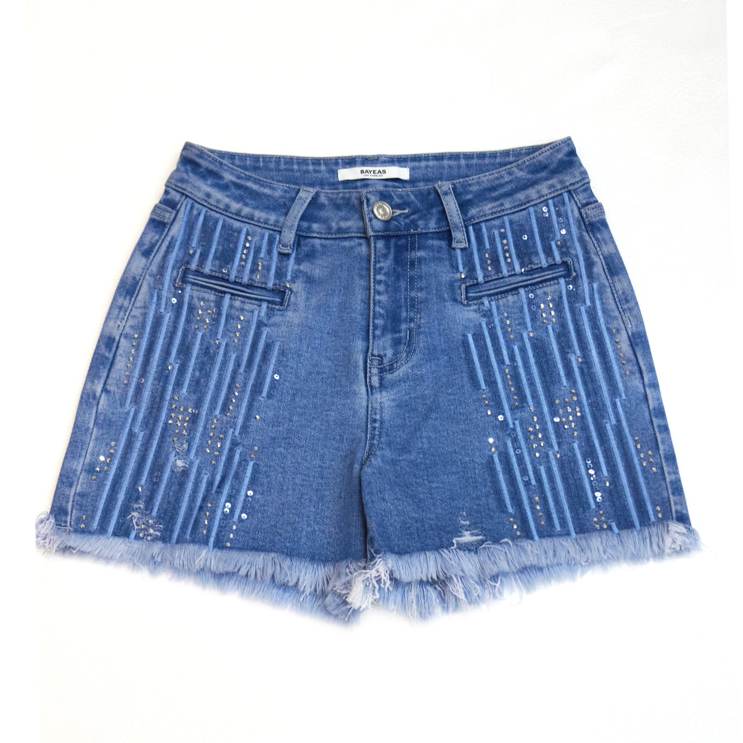 MID RISE DENIM SHORTS BYH6133 (BYQW015) MEDIUM BLUE