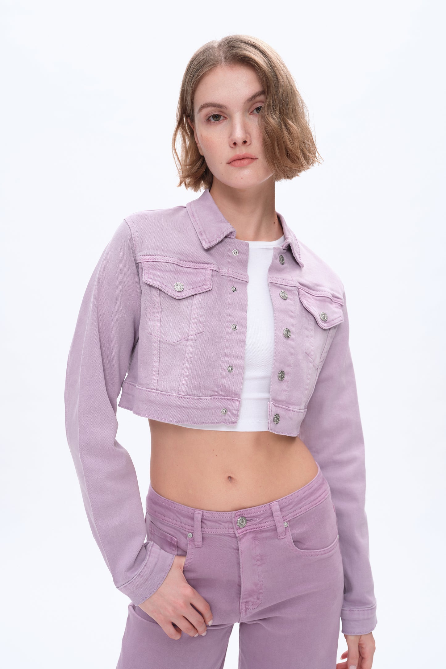 FLORA CROPPED JACKETS BYJ9034 (BYHE123) PURPLE