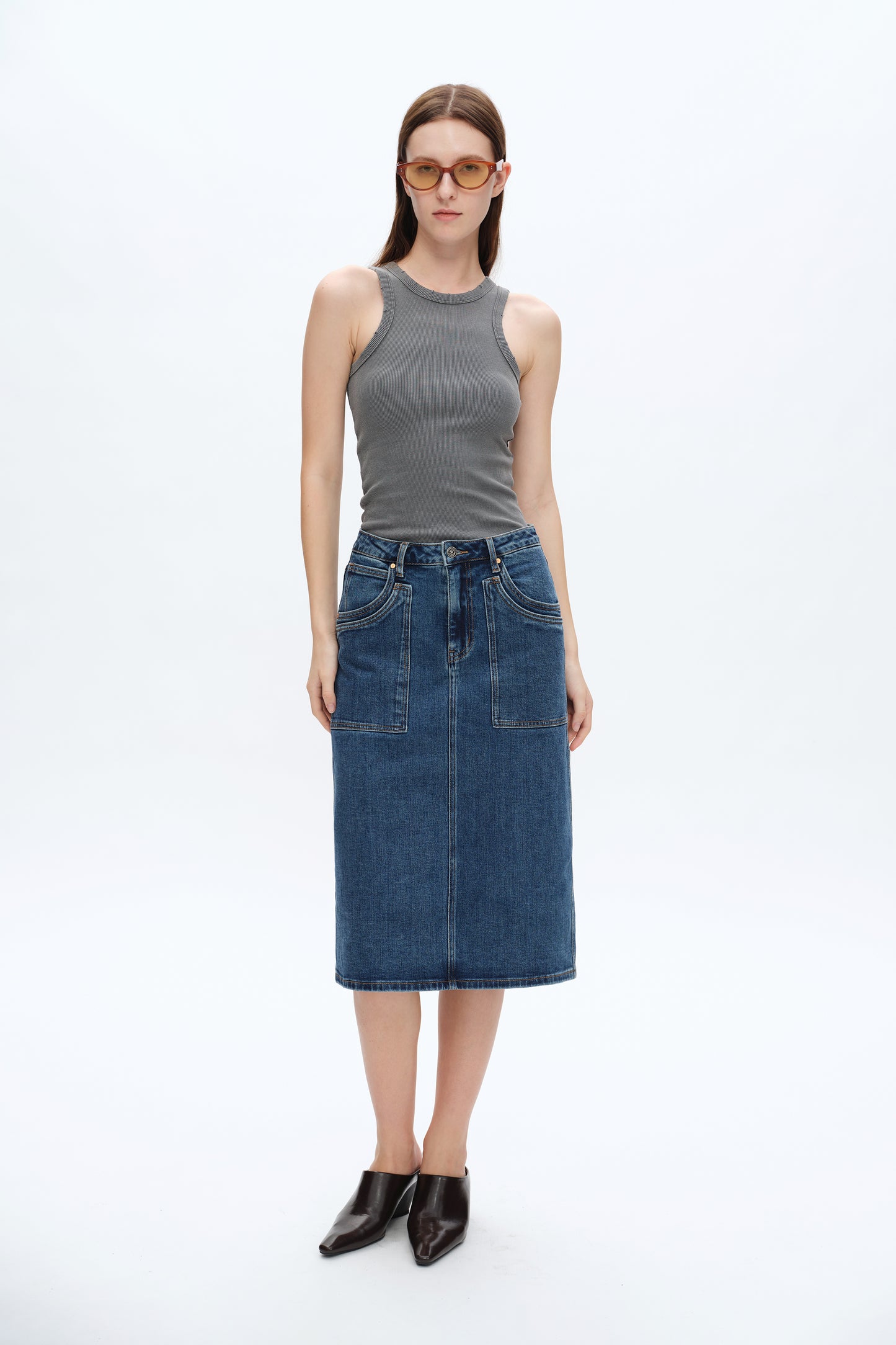 BETH MIDI DENIM SKIRT BYK7037 (BYLY017) FREEFALL