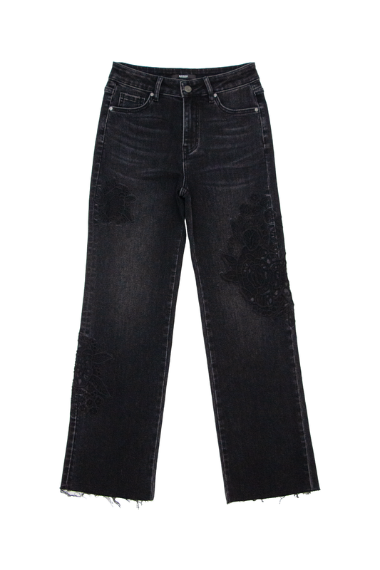 HIGH RISE STRAIGHT LEG DENIM JEANS BYT5292 (BYAG014) BLACK