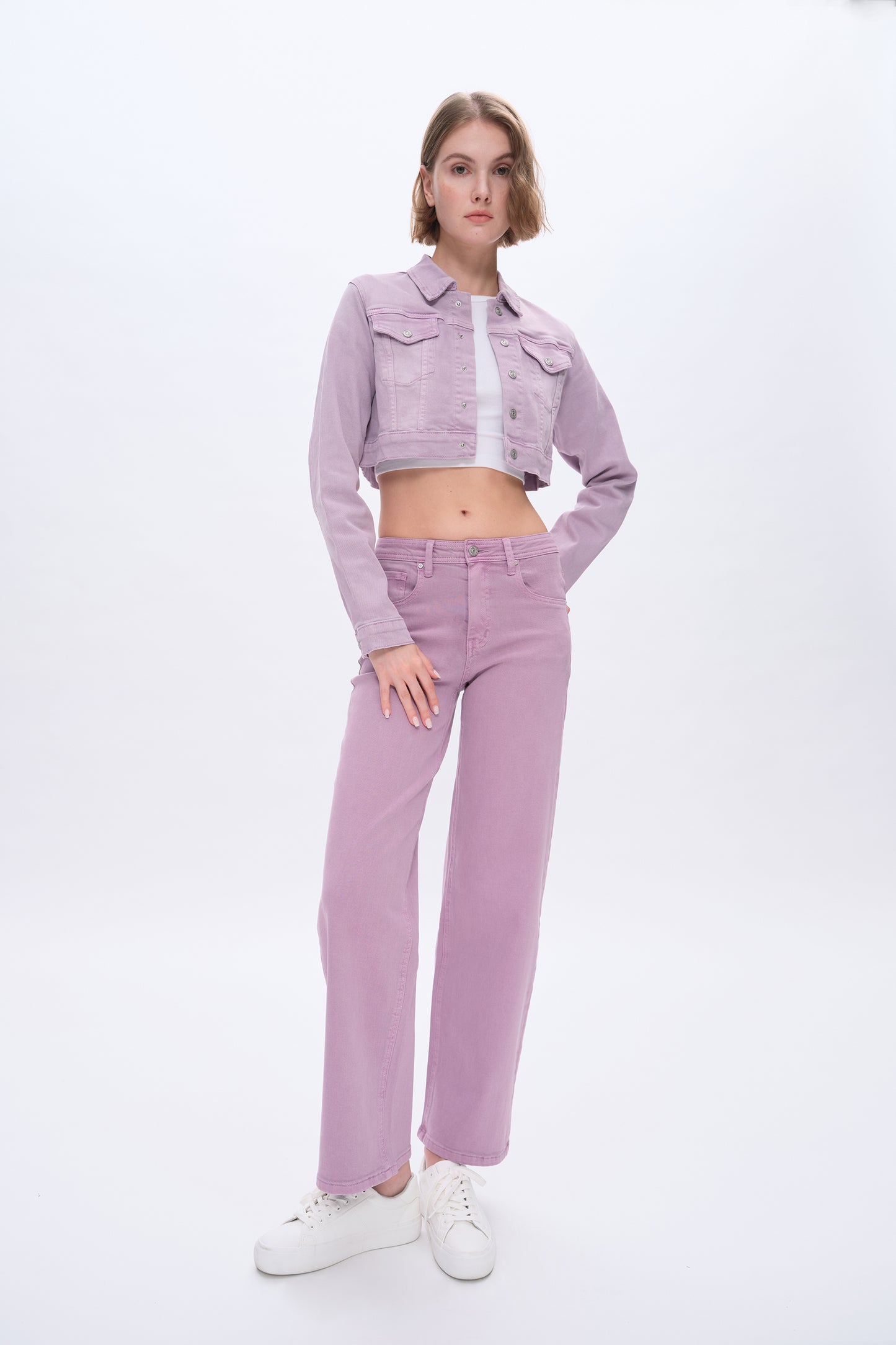 FLORA HIGH RISE STRAIGHT PANTS BYT5211 (BYHE124) PURPLE