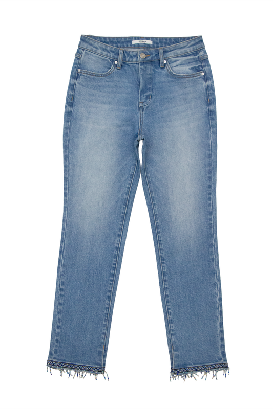 MID RISE SLIM STRAIGHT CROPPED DENIM JEANS BYT5288 (DJFQW030) LIGHT BLUE