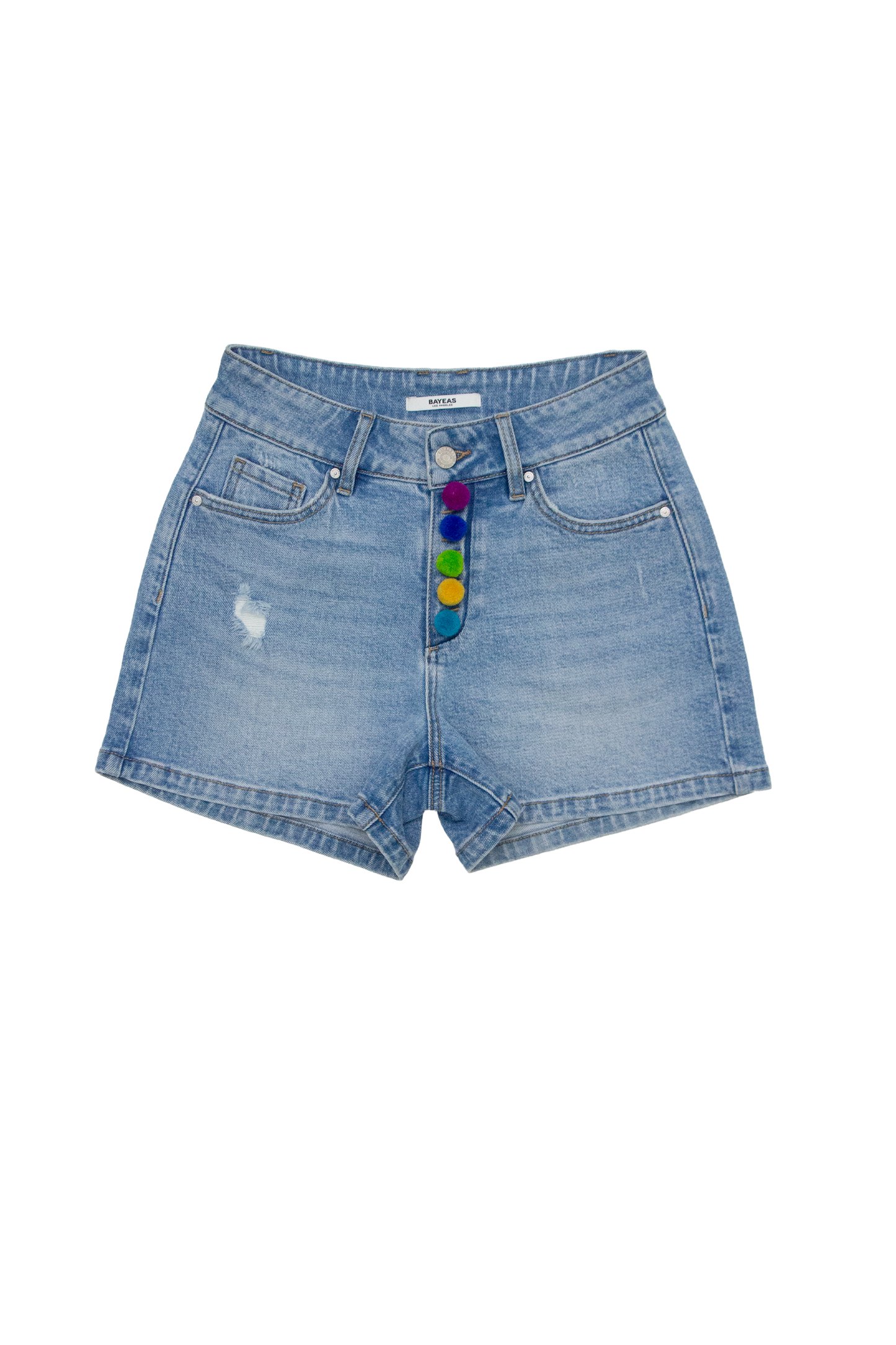 HIGH RISE DENIM SHORTS BYH6136 (DJFQW029) LIGHT BLUE