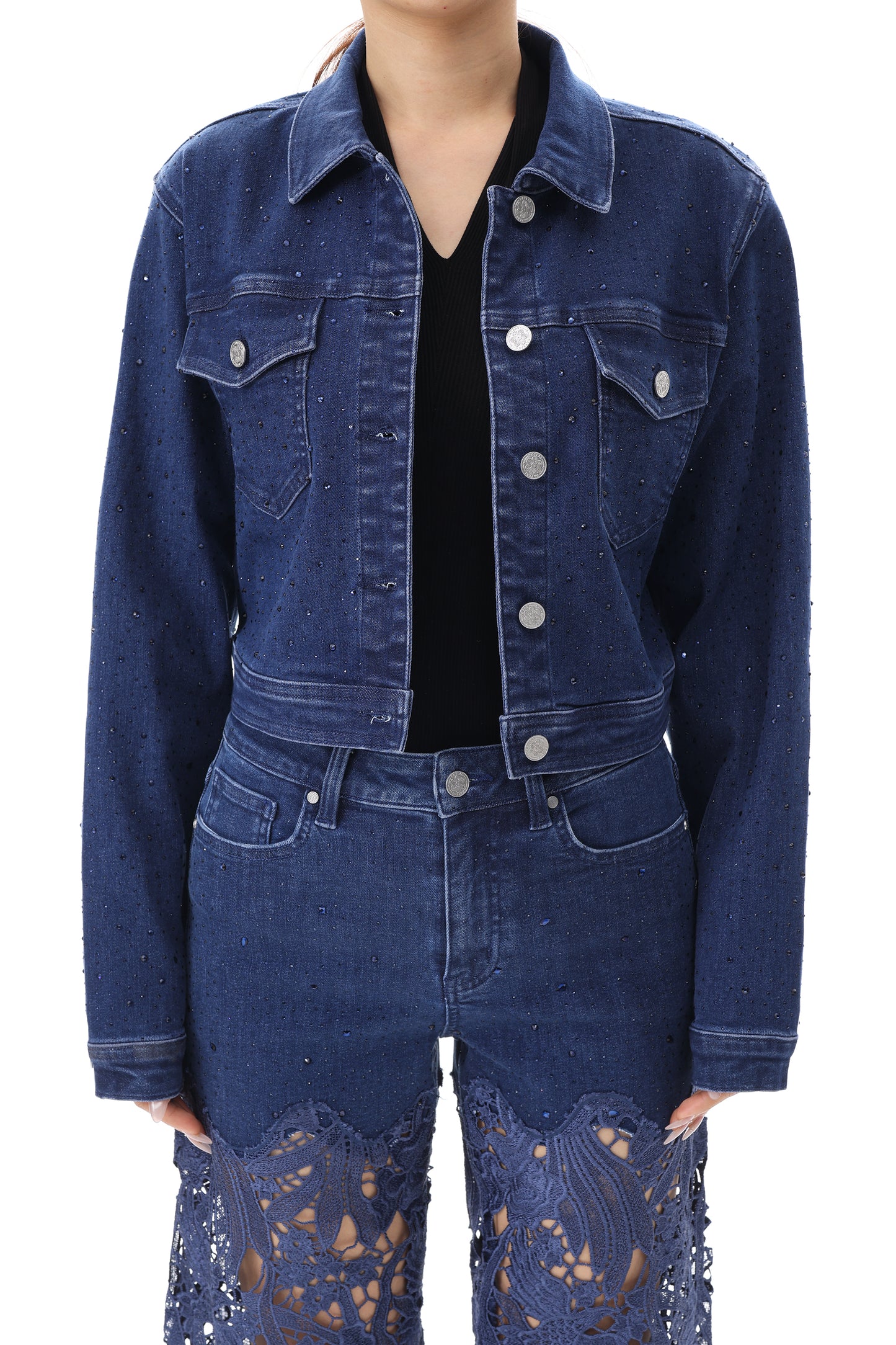 ALICE DENIM JACKET WITH RHINESTONES